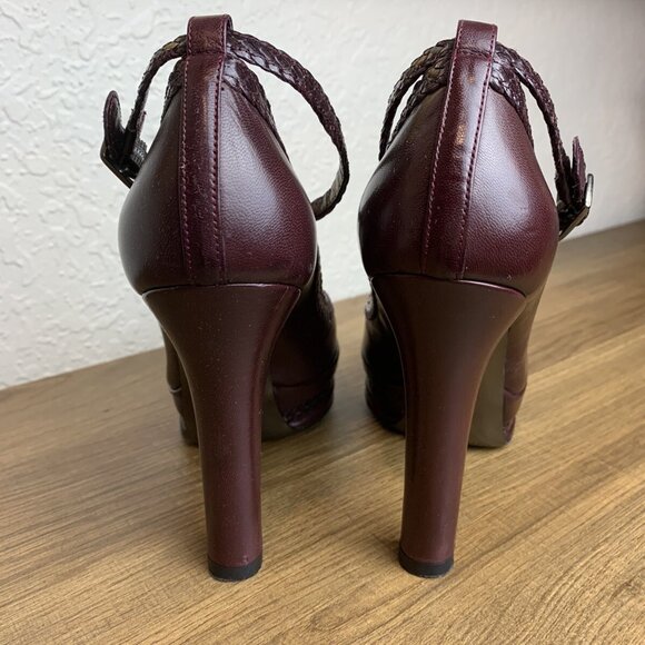 Stephane Kelian Red Platform Pumps Heels Ankle Straps - Picture 9 of 10